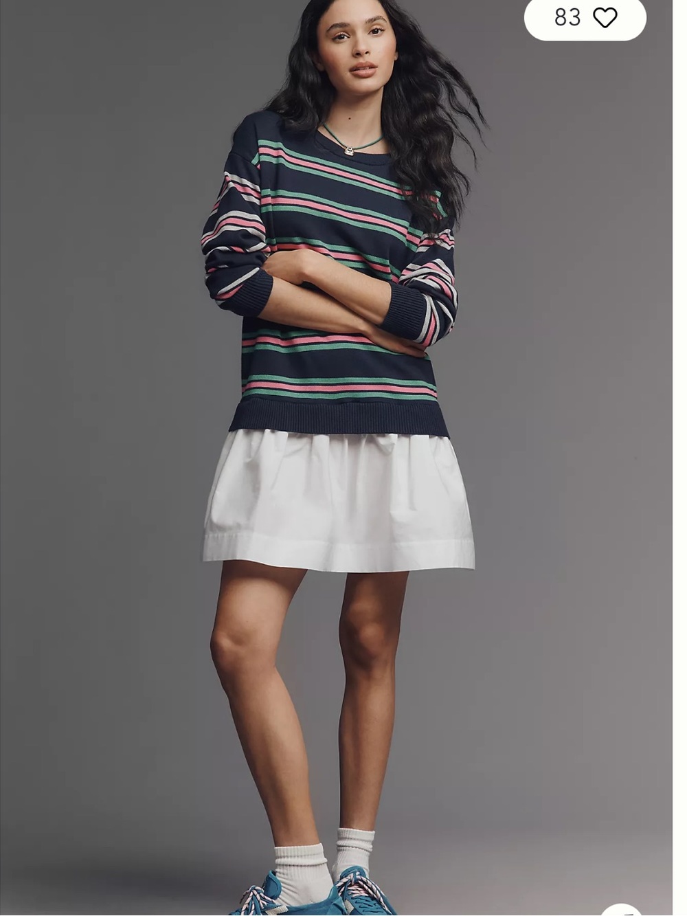 Maeve Twofer Long-Sleeve Drop-Waist Mini Dress. Size M. NWT.